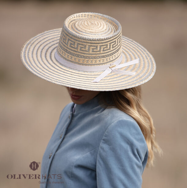 Guaso. Palma Wayuu natural & plata con cinta Oregón plata. - Imagen 2